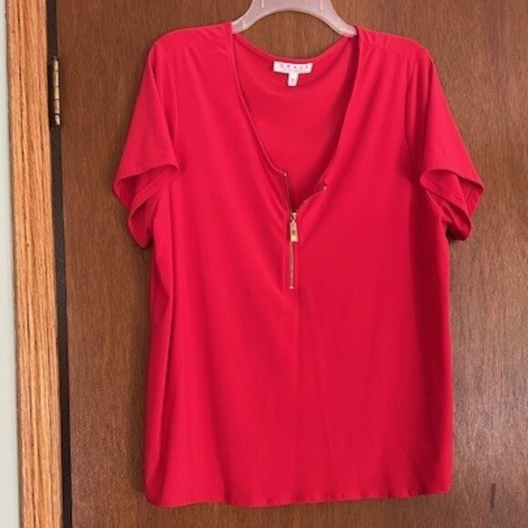Chaus New York Red Zip Front Top, size XL - Picture 1 of 2